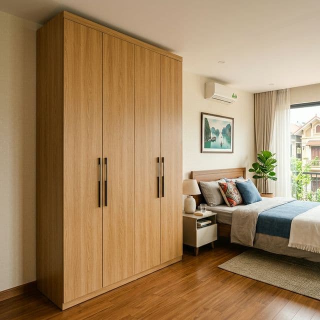 Tủ Quần Áo 4 Cánh Kịch Trần - Hình ảnh chi tiết 1